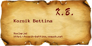 Kozsik Bettina névjegykártya